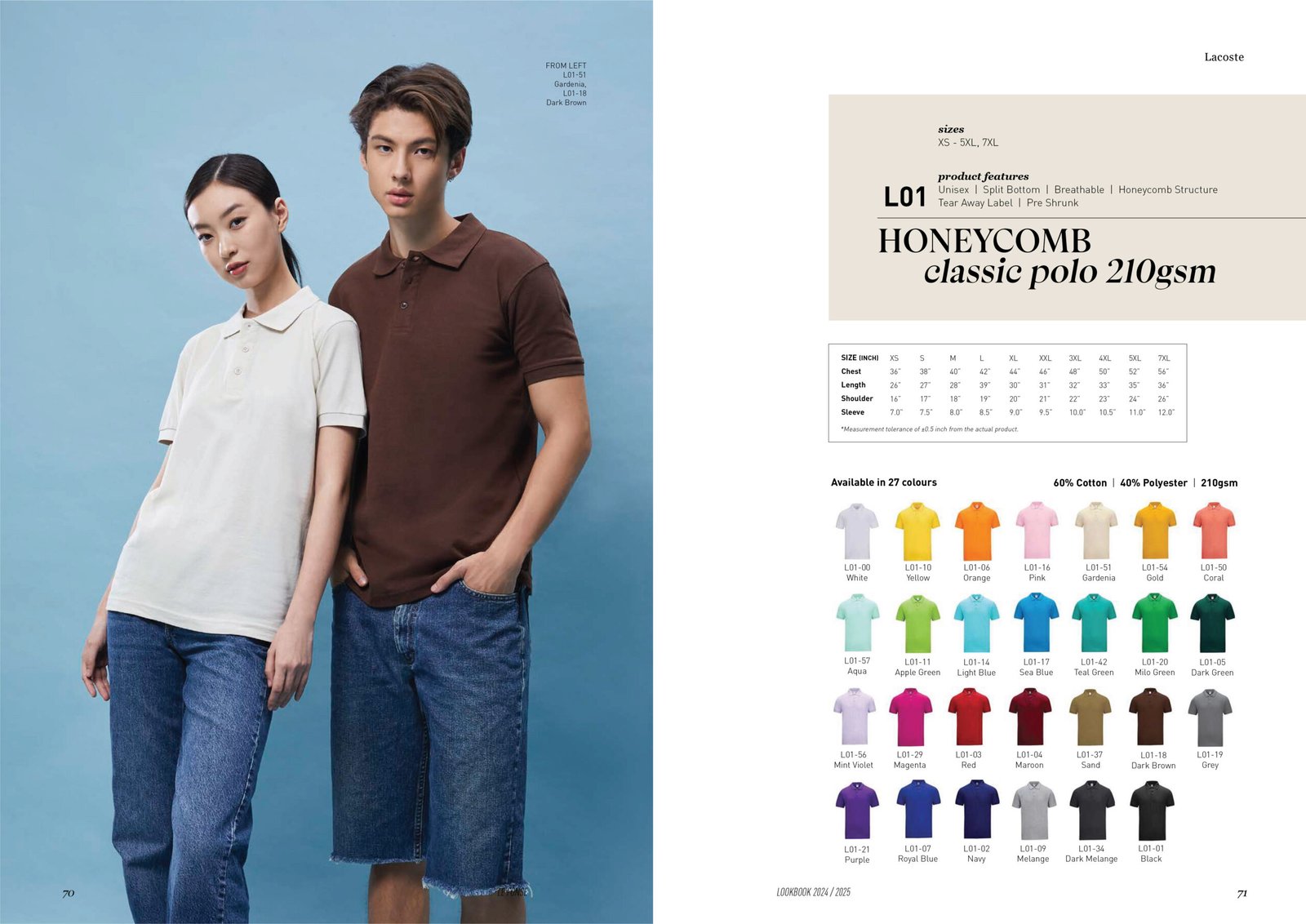 L01 HONEYCOMB CLASSIC POLO 210GSM - Image 29